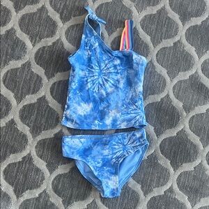 Angel Blue Tie-Dye Kids Bikini Set